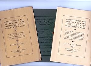 CONSTITUTION & BY-LAWS OF THE LITCHFIELD COUNTY UNIVERSITY CLUB 3 Booklets 1907, 1909 & 1913