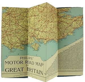 PHILIPS' MOTOR ROAD MAP OF GREAT BRITAIN. Duplex fold for easy reading. With index.: