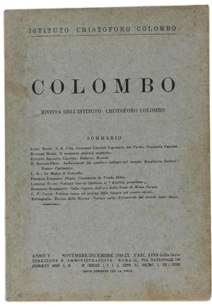 COLOMBO - Rivista dell'Istituto Cristoforo Colombo. Anno V - Novembre-Dicembre 1930.: