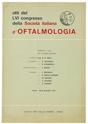 ATTI DEL LVI CONGRESSO DELLA SOCIETA' ITALIANA D'OFTALMOLOGIA.: