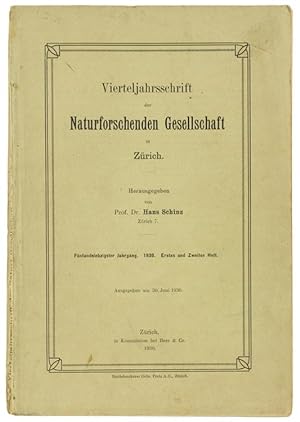 VIERTELJAHRSSCHRIFT DER NATURFORSCHENDEN GESELLSCHAFT IN ZÜRICH. 57° jahrgang - 1930. Erstes und ...