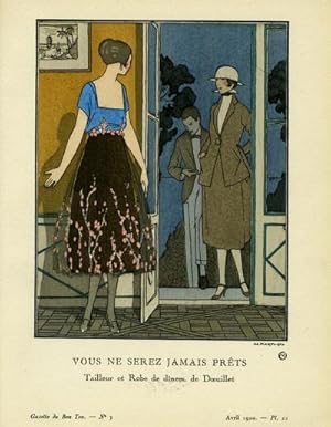 Vous Ne Serez Jamais Prets: Tailleur et Robe de dinens, de Doeuillet Print from the Gazette du Bo...