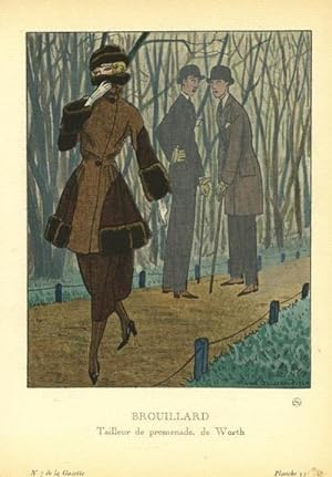 Brouillard: Tailleur de promenade, de Worth Print from the Gazette du Bon Ton
