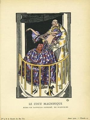 Le Cocu Magnifique: Robe en Taffetas Imprime, De Bianchini Print from the Gazette du Bon Ton