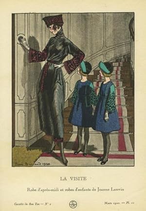 La Visite: Rope d'apres-midi et robes d'enfants de Jeanna Lanvin Print from the Gazette du Bon Ton