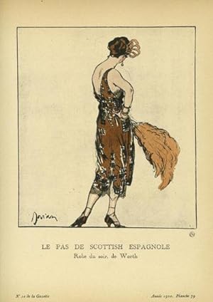 Le Pas de Scottish Espagnole: Robe du soir, de Worth Print from the Gazette du Bon Ton