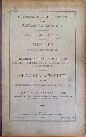 Memoir written in the year 1677 A. D. by Hendrik Adriaan van Rheede Commander of the Malabar, Can...