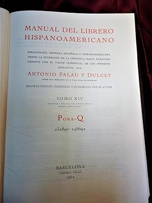 MANUAL DEL LIBRERO HISPANO-AMERICANO.( Bibliografía general española e hispano-americana, desde l...