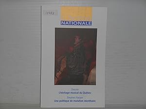 L'Action nationale janvier 2014 vol. CIV no. 1 Dossier L'heritage musical du Quebec; Stephen Harp...