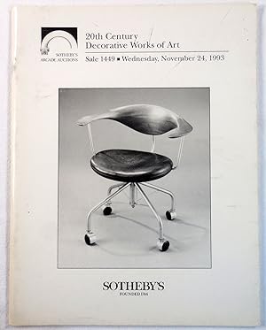 Sotheby's : 20th Century Decorative Works of Art : New York : November 24, 1993 : Sale No. 1449