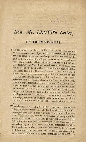 Hon. Mr. Lloyd's letter, on impressments [caption title]