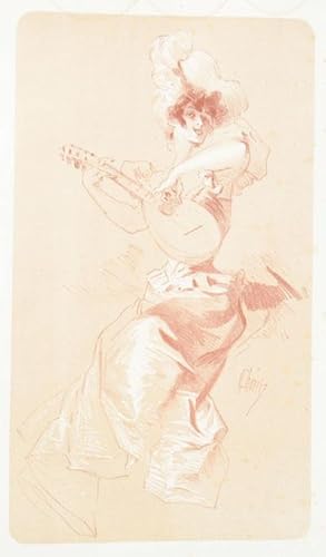 Dessin Original pour les "Maitres de l'Affiche", Les Maitres de l'Affiche (Women playing a Mandolin)