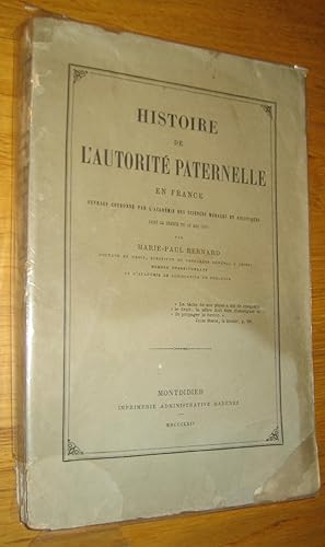 Histoire de l'autorité paternelle en France