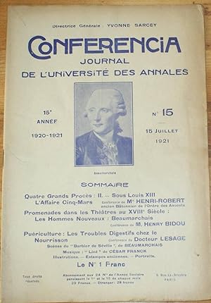 Conferencia 15e Année - 1920-1921 - N°15 du 15 juillet 1921