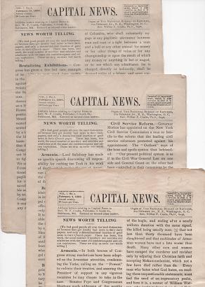 CAPITAL NEWS: Organ of The National Bureau of Reforms, Vol. I, Nos. 4-6, February 4-18, 1896