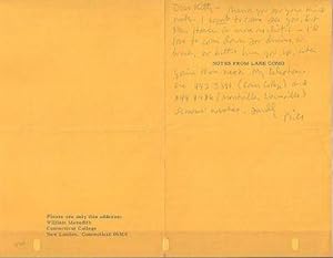 1969 HANDWRITTEN NOTE (ANS) BY THE AMERICAN POET, ON HIS PRINTED SEASONAL GREETING, "NOTES FROM L...