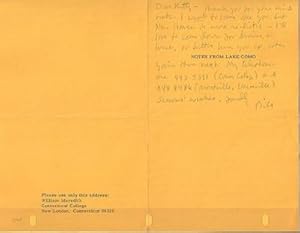 1969 HANDWRITTEN NOTE (ANS) BY THE AMERICAN POET, ON HIS PRINTED SEASONAL GREETING, "NOTES FROM L...