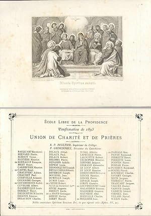 SOUVENIR DE CONFIRMATION DE 1893