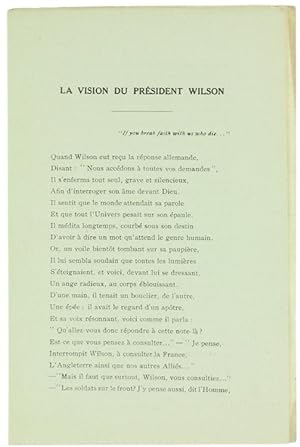 LA VISION DU PRESIDENT WILSON. New York, le 14 octobre 1918.:
