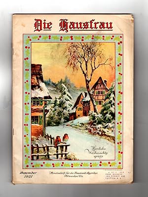 Die Hausfrau - Dexember (December), 1931. George Sheridan Knowles removabale color illustration. ...