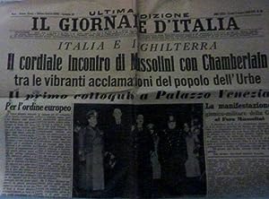 "IL GIORNALE D'ITALIA - ULTIMA EDIZIONE Anno XXXIX Giovedì 12 Gennaio 1939 - XVII ITALIA E INGHIL...