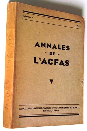 Annales de l'ACFAS, volume 4, 1938