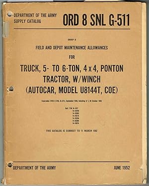 ORD 8 SNL G-511, FIELD/DEPOT M.A. TRUCK, 5-6-T., 4x4, PONTON TRACTOR, W/WINCH (AUTOCAR, MODEL U81...