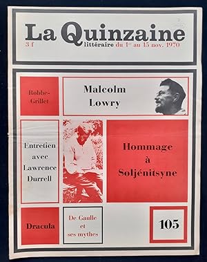 La Quinzaine littéraire - du 1er au 15 novembre 1970 - N° 105 -