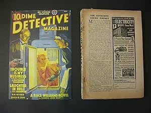 First Publication of Raymond Chandler's Story "Trouble is My Business" in: Dime Detective, August...