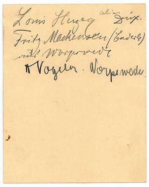 Albumblatt mit eigenh. U. ("H. Vogeler Worpswede").