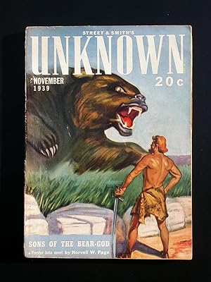 First Publication of Raymond Chandler's Story "The Bronze Door" in: Unknown, November 1939