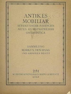 ANTIKES MOBILIAR: 251, Suddeutsche Fayencen Altes Kunstgewerbe Ostasiatica (and) 257, Kunstgewerb...