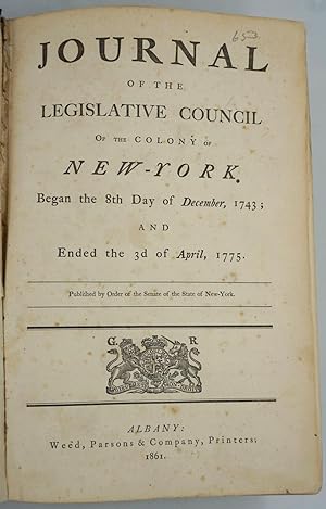 Journal of the Legislative Council of the Colony of New York. Began the 8th Day of December, 1743...