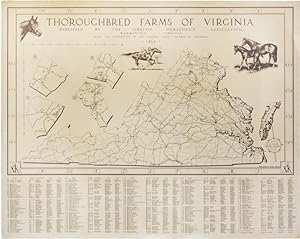 [Map of the] Thoroughbred Farms of Virginia