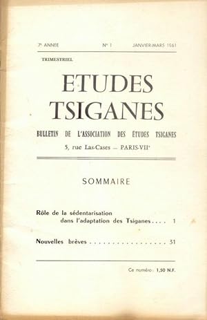 Etudes Tsiganes. Bulletin de l'Association des Etudes Tsiganes. 7e année - n°1 - Janvier-Mars 1961