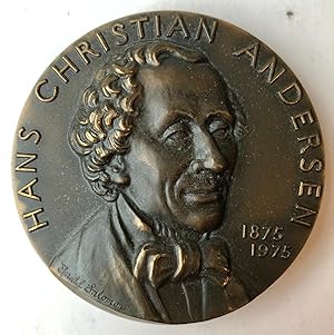 [Medal, Penning, ANDERSEN] Bronzen penning met buste Hans Christian Andersen, 1875-1975, ontwerp ...