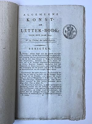 [Printed publication, steam engine, 1823] Artikel 'Het hellend scheprad door eene stoommachine ge...