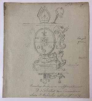 [Heraldic drawing, sketch, Couwerven, van] Schetstekening van het wapen van Norbert van Couwerven...