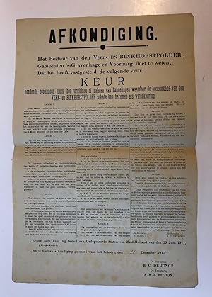 [Publication 1907-1917] VOORBURG E.O. Vier "afkondigingen" van het bestuur van de Veen- en Binkho...