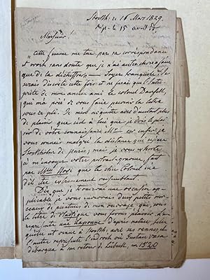 ZWEDEN, WOLMARK Brief in het Frans van Ph. Wolmark, conservateur de la bibliotheque royale de Sto...