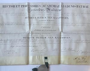 [Charter on parchment with seal 1856, LEIDEN] Doctors-bul voor Henricus Petrus van Kaathoven, rec...