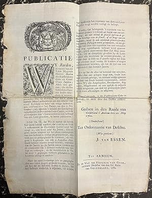 Feudalism, 1760, Leenkamer Guelders | Publicatie van Staten van Gelre, d.d. Arnhem 21-5-1760, bet...