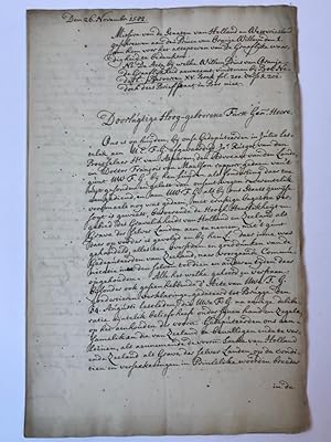 [Manuscript, 18th century, ORANJE-NASSAU] Missive van de Staten van Holland (.) aan den Prince va...