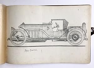 [Sketchbook cars, drawings of automobiles 1916] Schetsboek met 23 potlood-tekeningen, elk 17x27 c...