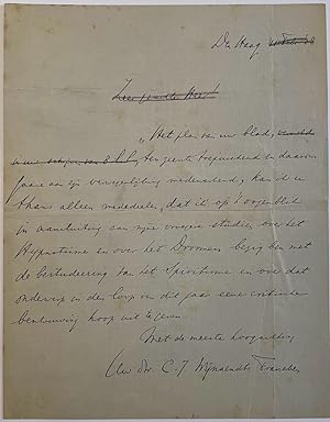 Manuscript 1841 | Brief van B.H. Lulofs, d.d. 1841 aan Baart de la Faille, rector magnificus te G...