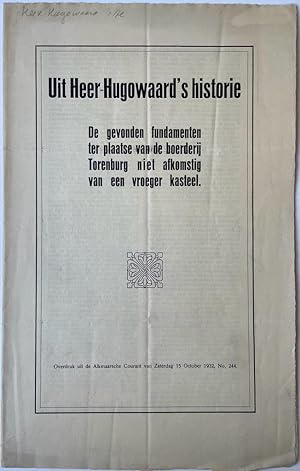 Printed publication 1932 Heerhugowaard | Uit Heer-Hugowaard's historie. De gevonden fundamenten t...