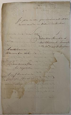 Manuscript to Lodewijk Napoleon 1806 | Request van de weduwe A. Meijsman, d.d. Amsterdam 16-12-18...