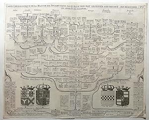[Antique print, geneology, 18th century] Carte genealogique de la maison de Stuart, 38 x 47 cm, 1...
