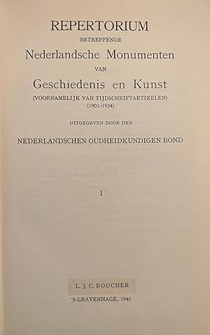 Repertorium betreffende Nederlandsche monumenten van geschiedenis en kunst (voornamelijk tijdschr...