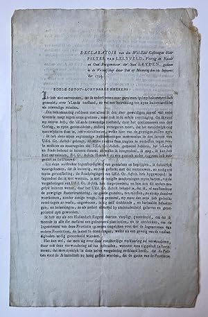 [Legal printed publication 1794] Declaratoir van . Pieter van Lelyveld, veertig in raade . der st...